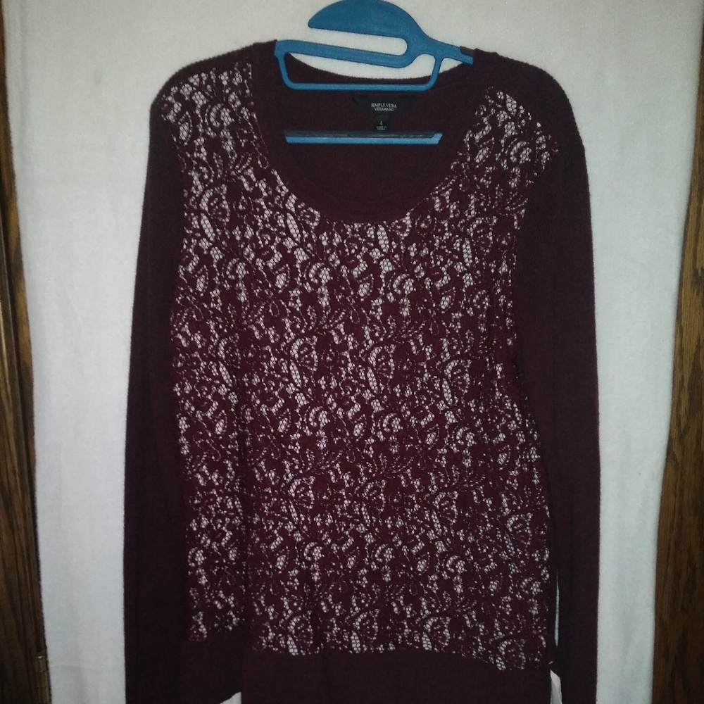 Simply Vera Burgandy Lace/cami attached.